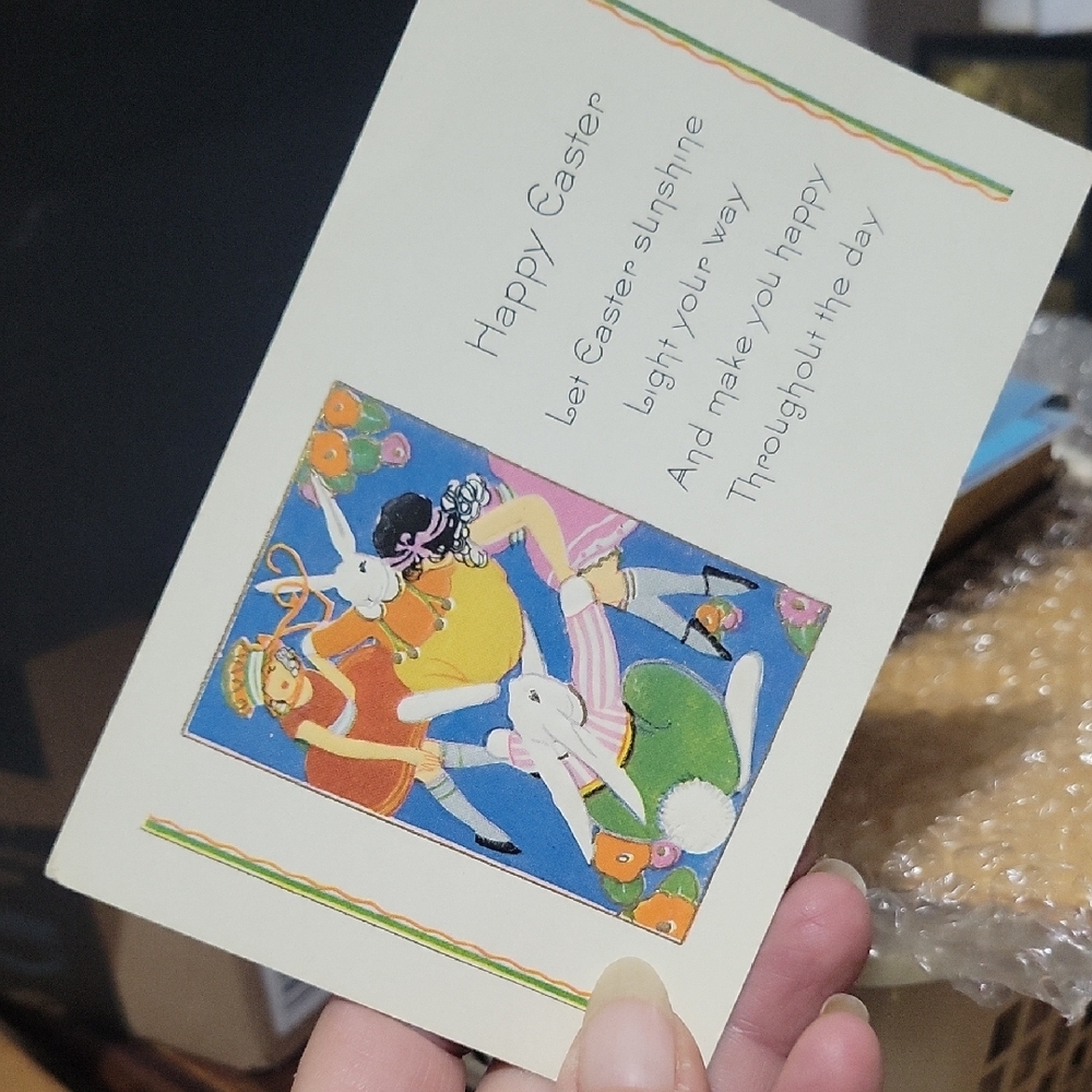 Charming Easter Rabbit Greetings Postcards - Picture 3 of 5
